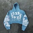 thumbnail image 1 of Retro Gothic Trend Letter Pattern Printed Oversized Hoodie Men's Fashion Loose Versatile Pocket Pullover Sweatshirt Women, 1 of 5