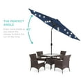 thumbnail image 3 of Best Choice Products 10ft Solar LED Lighted Patio Umbrella w/ Tilt Adjustment, UV-Resistant Fabric - Navy Blue, 3 of 8