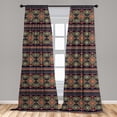 thumbnail image 5 of Ambesonne Ethnic Curtains, Floral Geometric Shapes, Pair of 28"x95", Indigo Scarlet, 5 of 5