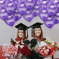 thumbnail image 3 of PMU Graduation Balloons 11 Inch PartyTex Premium Crystal Purple with All-Over Print White Grad Caps-Confetti and Streamers Pkg/100, 3 of 7