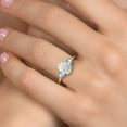 thumbnail image 4 of Gem Stone King 18K Yellow Gold Plated Silver Simulated White Opal and Swiss Blue Topaz Engagement Ring for Women | 1.71 Cttw | Oval Cabochon 9X7MM | Gemstone October Birthstone | Size 9, 4 of 6