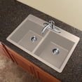 thumbnail image 5 of Transolid Radius 33'' L x 22'' W Granite Double Equal Drop-in Kitchen Sink, 5 of 5