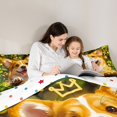 thumbnail image 4 of Manfei Corgi Dog Corgi Twin Comforter Sets, Neon Doodle Bedding Set, Green Gold, Polkadot Reversible, 2pcs, 1 Comforter and 1 Pillowcase, 4 of 7
