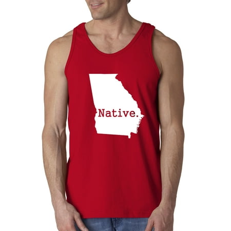 True Way 675 - Men's Tank-Top Georgia Native Exclusive State Collection USA Small Red