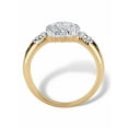 thumbnail image 2 of Pave Diamond Accent Two-Tone Cluster Ring 18k Gold-Plated, 2 of 5