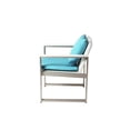 thumbnail image 2 of Pangea Home Chester Chair, Brushed Turquoise In Aluminum, Rattan, 2 of 6