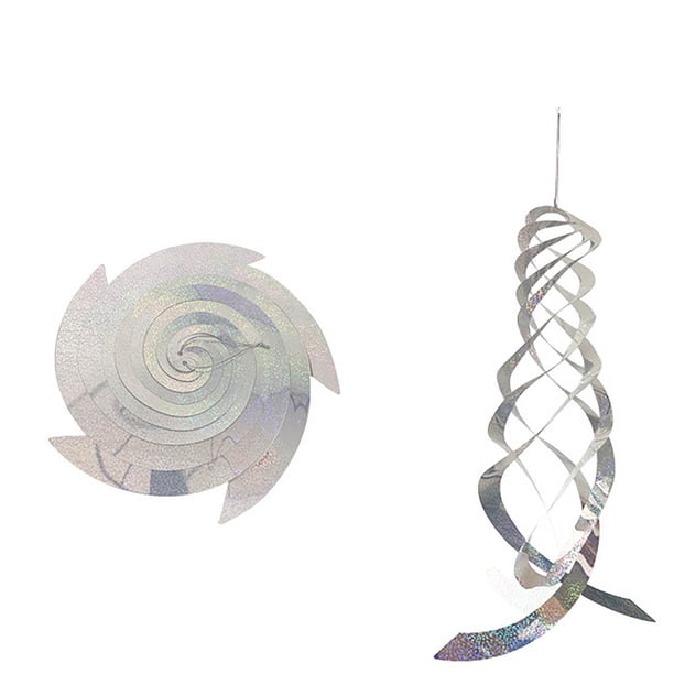 ¡Campaña con descuento!Reflectores en espiral para pájaros Mylar, dispositivo disuasorio de pájaros reflectante colgante, decorativo para jardín, 4 Uds.