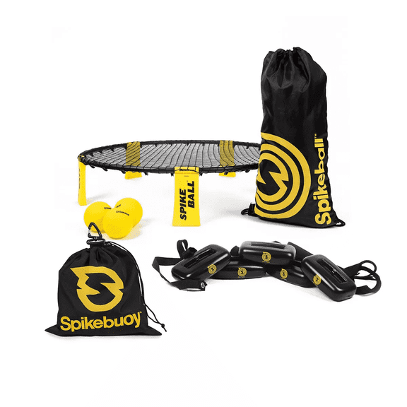 Spikeball Spike N Splash Bundle Roundnet Set, 20-Piece Portable Collapsible Lawn Game, Adjustable Net Height, Blue, 091-12-0304