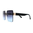 thumbnail image 4 of Womens Rimless Oversize Rectangle 90s Butterfly Sunglasses Gold Black Purple Blue, 4 of 4