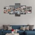 thumbnail image 2 of TISHIRON 5PCS Framed Canvas Wall Art Set,50"x24" Colorado Springs Panoramic Cityscape Canvas Art Decor, 2 of 7