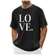 thumbnail image 1 of Tops para hombre, blusas y camisas de cuello redondo y manga corta para hombre. Camiseta/camisa informal de cuello redondo y manga corta con estampado de corazones para hombre. Tops de poliéster para, 1 of 4