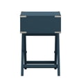 thumbnail image 4 of Weston Home Modern End Table with X-Base Legs and Drawer, Blue, 4 of 7