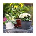 thumbnail image 5 of Thickened Resin Flowerpot With Tray Plastic Round Supplies Succulents Planter White, 5 of 5