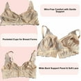 thumbnail image 2 of BIMEI Women’s Pocketed Mastectomy Bra with Lace | Sheer Pocket Bra for Breast Forms | Post-Surgery Prosthesis Bra | Wire-Free Support, Silicone Breast Form Holder,Beige,34B, 2 of 4