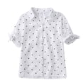 thumbnail image 3 of Camisa de puntos Blusa informal de verano con cuello en V Manga corta Top de mujer, Blanco, 3XL Noticed AP001522-06B, 3 of 7