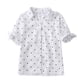 thumbnail image 3 of Camisa de lunares Blusa informal de verano con cuello en V Manga corta Top de mujer, Blanco, XL Yuarrent AP001522-04B, 3 of 7