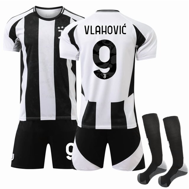 2024-2025 Juventus Football Club Kids' Home Football Shirt No. 9 Vlahovic - Perfect