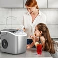thumbnail image 5 of Moifoi Ice Maker , Portable Ice Machine 26.5 lbs/24 H, Ready in 6 Mins/9 Pcs Bullet Ice with Self-Cleaning, Ice Scoop and Basket,Gray, 5 of 7