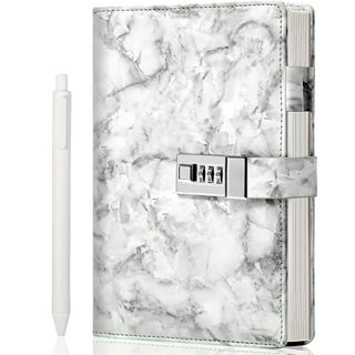 Marble Pattern Lock Diary Writing Notebook,a5 Fancy PU Leather Planner,  Personal Journals Combination Lock Secret,gifts for Kids Girls Women 