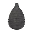 thumbnail image 6 of Contemporary Ceramic Ribbed Vase for Living Room Decor - Decorative Flower Vase for Bedroom, Office Desk, and House Display - Home Accent for Dining Room Table Styling - 15", Black, 6 of 11