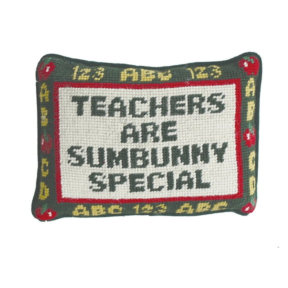 Teachers Are Special Sumbunny Special Needlepoint Easter Mini Accent Pillow
