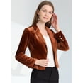 thumbnail image 2 of INSPIRE CHIC Chaqueta De Traje De Oficina De Negocios Con Solapa Y 1 Botón De Terciopelo Para Mujer marrón M, 2 of 5