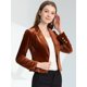thumbnail image 2 of INSPIRE CHIC Chaqueta De Traje De Oficina De Negocios Con Solapa Y 1 Botón De Terciopelo Para Mujer marrón M, 2 of 5