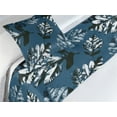 thumbnail image 3 of Leaves Bed Runner Set, Winter Forest Inspired Nature Pattern of Watercolor Effect Leaf Print, Decorative Bedding Scarf & a Pillow Sham for Hotels Homes, Twin, Dark Sky Blue and Black, by Ambesonne, 3 of 3