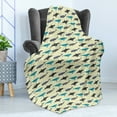 thumbnail image 4 of Whale Soft Flannel Fleece Blanket, Swimming Ocean Mammals on Yellow Backdrop Little Splashes Underwater Wildlife Theme, Cozy Plush for Indoor and Outdoor Use, 60" x 80", Multicolor, by Ambesonne, 4 of 5