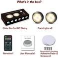 thumbnail image 6 of SONGAUN LED Puck Lights with Remote Control, Battery Operated Wireless Closet Light, Under Cabinet Lighting Stick on Tap Push Lights, Color Changing Under Counter Light for Kitchen, 6 Pack - Black, 6 of 6