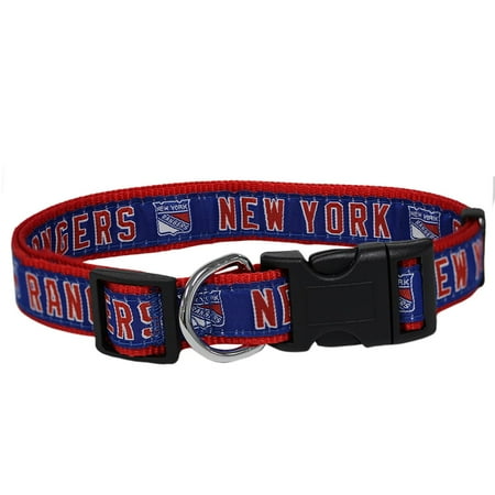 UPC: 0849790077591 | Pets First NHL New York Rangers Cat and Dog Collar – Heavy-Duty Durable & Adjustable Collar