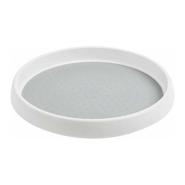 Plato giratorio para especias, estante para especias Bandeja giratoria de plástico, plato giratorio para especias para armario de cocina, 24,5 cm x 3,5 cm