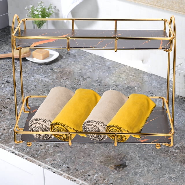 Greenadscape Organizador De 2 Niveles En Negro Para De Y Cosméticos