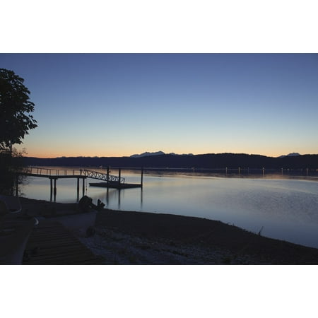 Sunset Dock - LAMINATED POSTER Lake Dusk Dock Sunset Water Poster Print 11 x 17