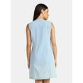 thumbnail image 3 of Time and Tru Women's Denim Button Front Mini Dress, Sizes XS-XXXL, 3 of 5