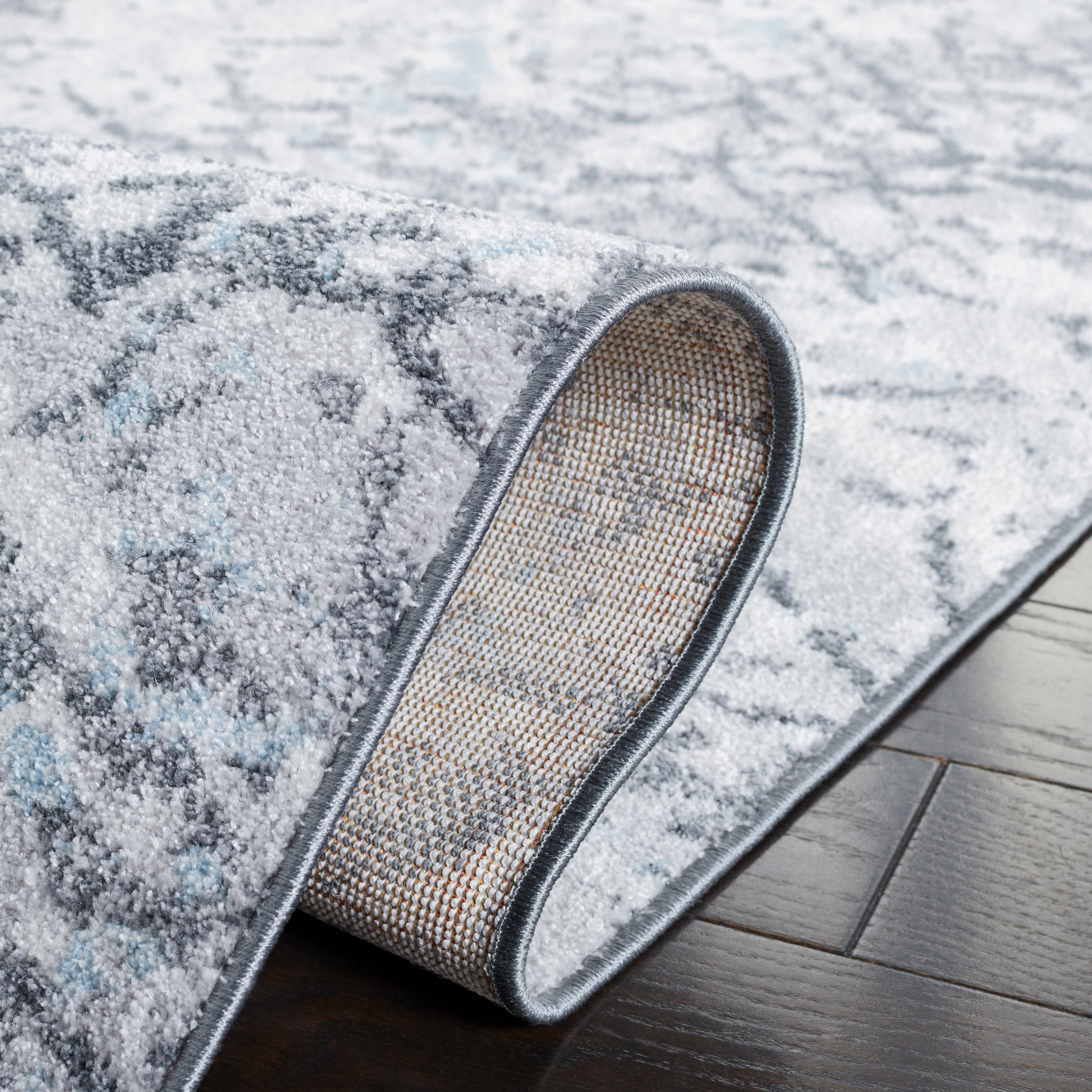 SAFAVIEH Toscana Evette Abstract Polyester Area Rug, Grey/Ivory, 6'7" x 6'7" Round