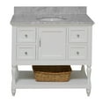 thumbnail image 2 of Beverly 42" Bathroom Vanity with White Cabinet and Carrara Marble Top, 2 of 6