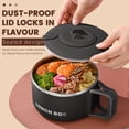 thumbnail image 4 of Microwave Ramen Bowl with Lid and Handle, 40.5 Oz Stainless Steel Liner Microwavable Soup Noodle Bowls, Instant Ramen Cooker Microwave Container for Office College Dorm, Black, 4 of 7