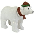 thumbnail image 6 of Northlight Lighted Glittered Polar Bear Outdoor Christmas Decoration - 23" - Clear Lights, 6 of 9