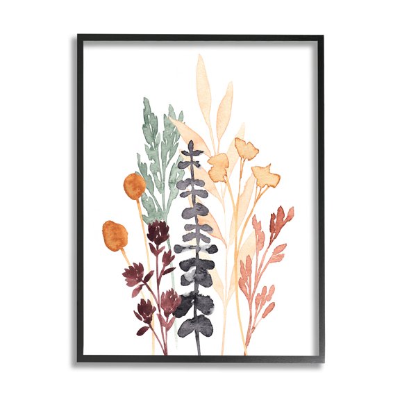 Stupell Industries Country Cottage Herbs Layered Botanicals Graphic Art Black Framed Art Print Wall Art, Design by Annie Warren