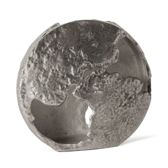 Atlas Decorative Metal Vase Large, Antique Nickel