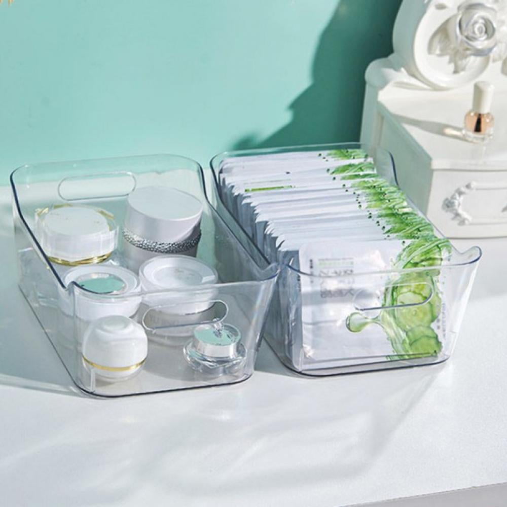 BOLLSLEY 4 Pack Plastic Kitchen Organizer - Storage Holder Bin with Handles for Pantry, Cupboard, Cabinet, Fridge/Freezer, Shelves, and Counter - Holds Canned Food, Snacks, Drinks, and Sauces