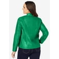 thumbnail image 2 of Jessica London Women's Plus Size Zip Front Leather Jacket, 2 of 6