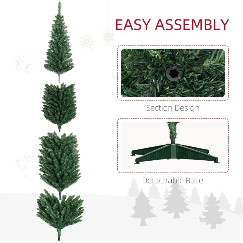 Alvantor Christmas Tree Unlit Pencil with 618 Tips, Slim Holiday Decor 21.75"x21.75"x96" 8ft Green