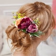 thumbnail image 3 of Peineta floral para el pelo de novia, corona para el pelo para sesión de fotos, pieza para el pelo de boda, fiesta de graduación para niña, Festival de Navidad y Halloween, 3 of 5