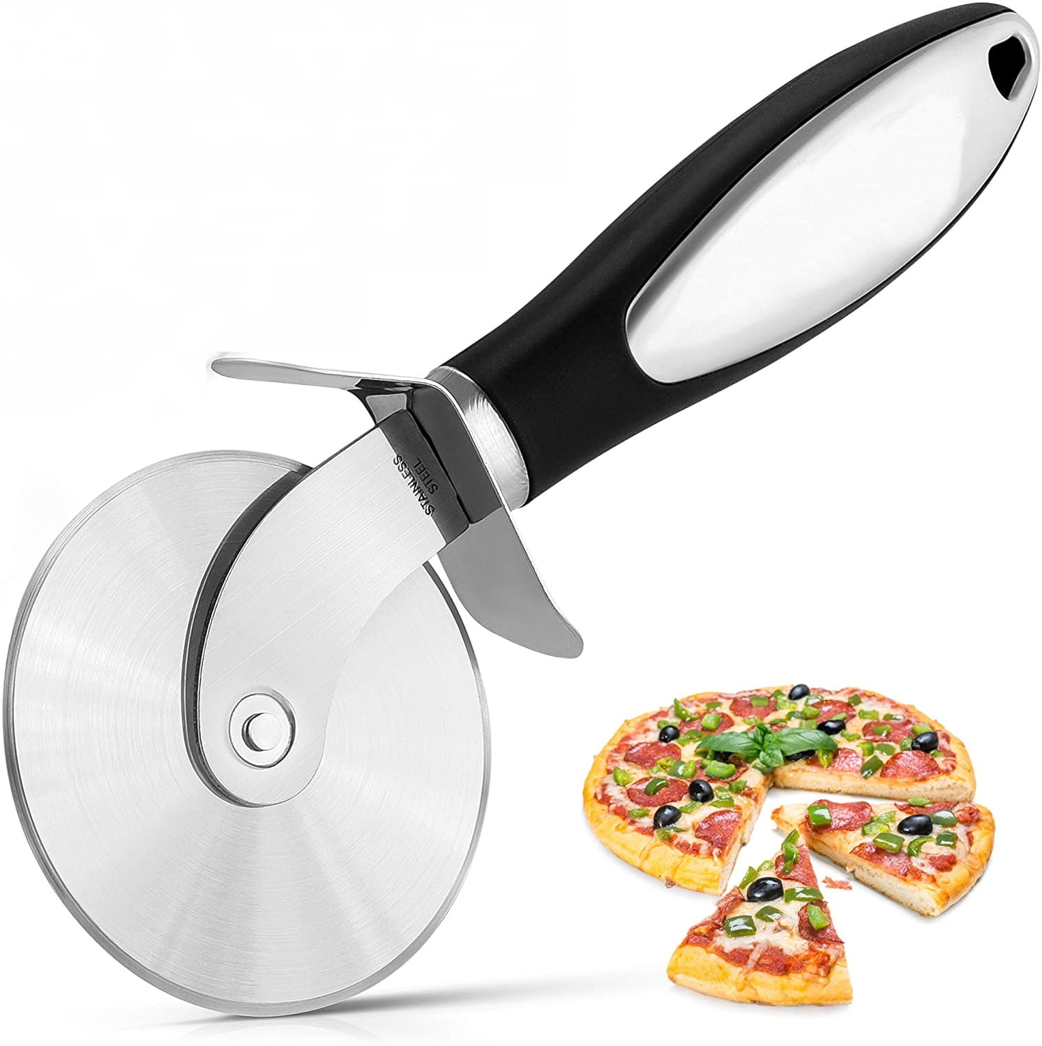 Details about   Stainless Steel 8'' Pizza Cutter Wheel Slicer Pancake Cutting Kitchen Utensil 