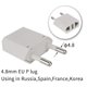 thumbnail image 1 of Adaptador de enchufe europeo, convertidor de enchufe de viaje americano, 1-100 piezas, 4,0/4,8mm, UE, EE. UU., Israel a Euro, KR, BR, Brasil, 1 of 4