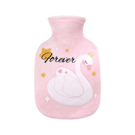 Explosion-proof Warmer Filled Gifts Winter Accessories Warm Belly Treasure Plush Covering Hand Feet Warmer Hot Water Bottle PINK