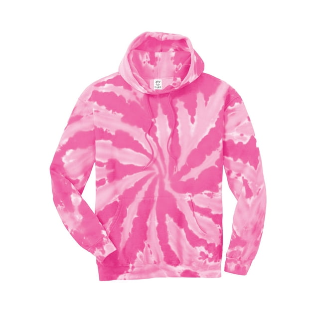 Gravity Threads Mens Tie-Dye Pullover Hoodie Sweater - Pink - Small