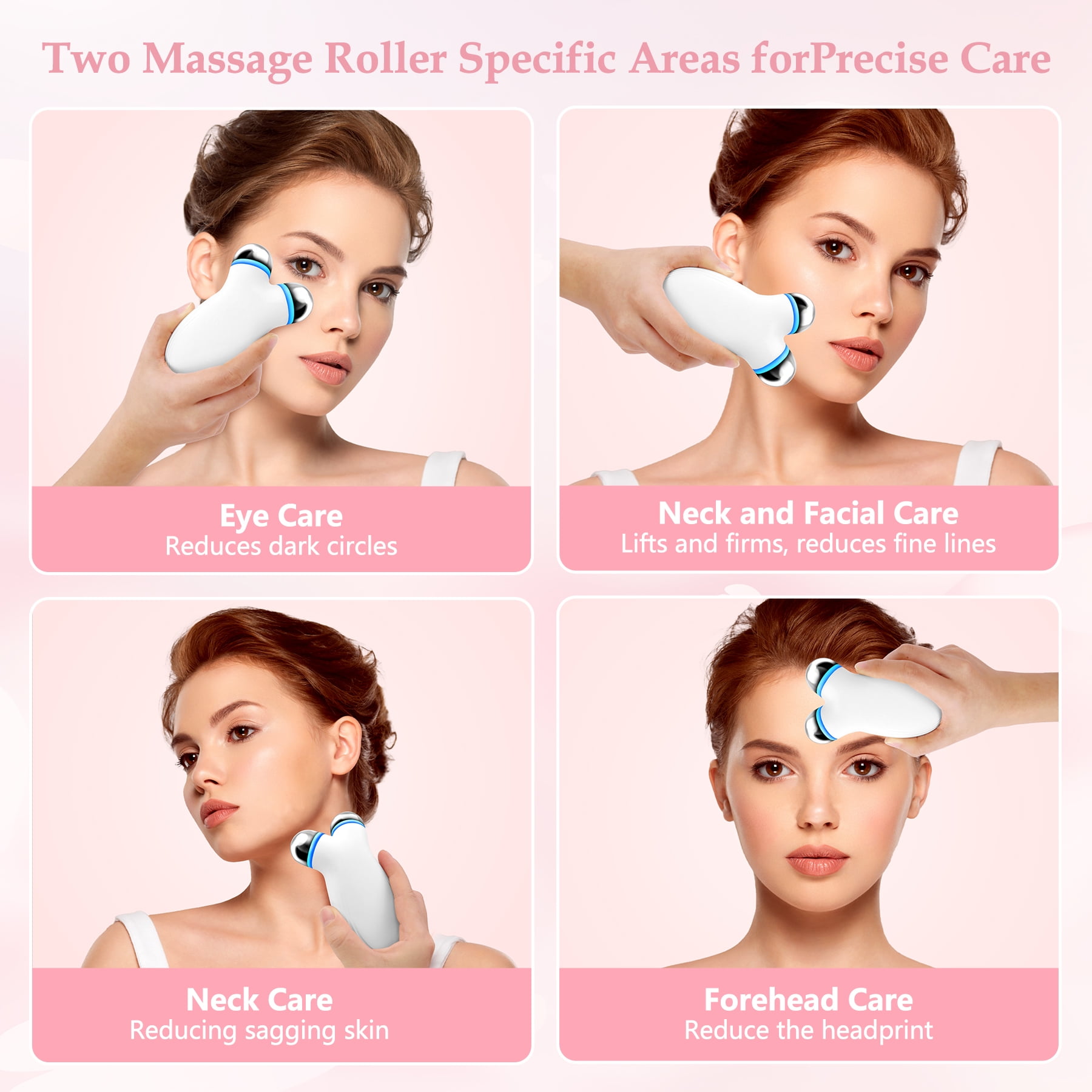 Anti Aging and Wrinkles Microcurrent Facial Device, Boost Skin Care Products Absorption, White